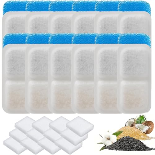 Acmerota 12 Replacement Filter for Cat Fountain PWF-001 2L Cat Water Fountain Filter Compatible with Oneisall, 2L Stainless Steel