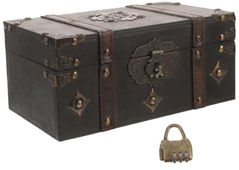 VILLFUL Retro Holzbox Stelligem Zahlenschloss Vintage Schmuck Aufbewahrungsbox Mit Schützendem Deckel Multifunktionaler Organizer Für Schmuck Und Souvenirs Stilvolle Holzkiste Für Geschenk
