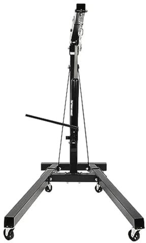 Palan Électrique Ascenseur de moteur pliant de 2 tonnes, grue hydraulique robuste en acier au carbone, ramasseur de cerises, grue d'atelier, 4409Lbs treuil