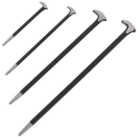 Orolotay 4 STK. Rollkopf-Hebelstangen-Set, Damenfußmechanischer Hebel, Schwarz & Silber Stahl Fersenkipphebel, 6, 12, 16