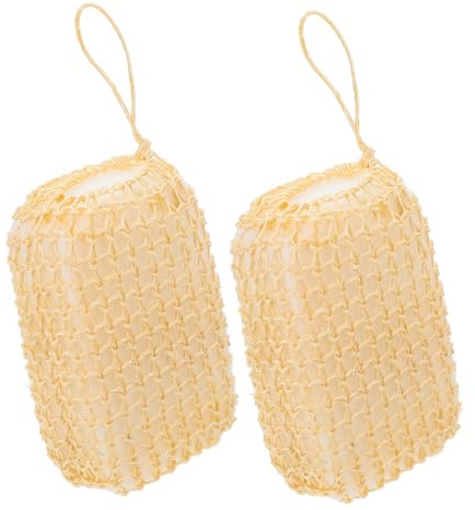 Beavorty Estropajo de Esparto de Sisal para Baño Spa, 2 Almohadillas Exfoliantes Corporales Seguras y Cómodas para Uso en Casa