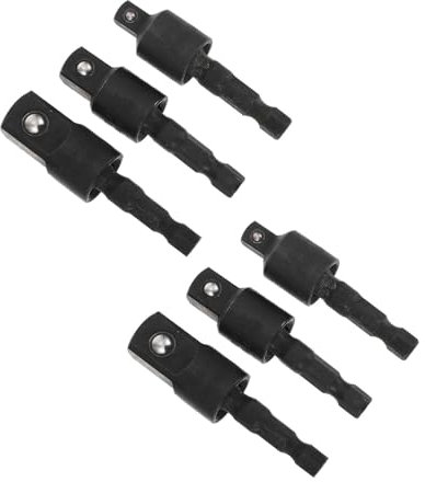 Angoily Drill Sockets Adapter Wobble Socket Adapter 360-degree Rotatable 2 Pieces Hex to Square Conversion for Power Drill and Ratchet Tools