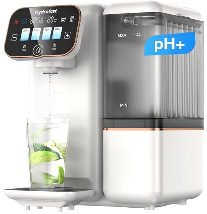 Hydrofast Countertop Reverse Osmosis Water Filter, UV 6 Stage RO Filtration System with Remineralization pH Balance, Portable Water Purifier for Kitchen, RV, Office, No Installation, B100