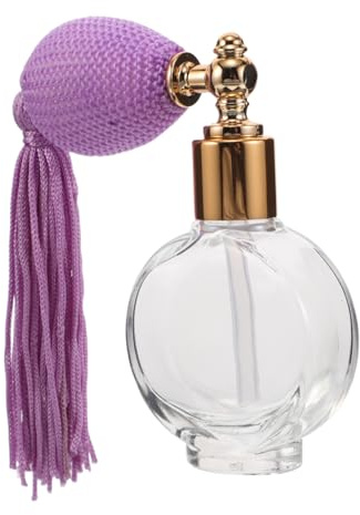 Hemobllo Botella de Spray para Polvo de Vidrio Vintage Pulverizador de Borla Pequeño y Portátil Accesorios para Perfumes para Maquillaje y Fragancias Viajes