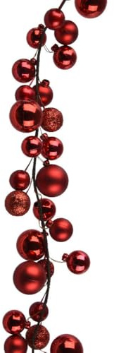 Magie di Natale Weihnachtskranz mit roten Kugeln Weihnachtsdeko innen Ø 10 cm (rot)