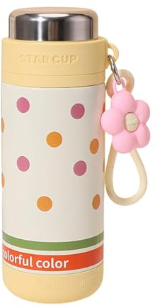 perfk Botella de agua térmica de acero inoxidable 316 de gran capacidad, 500 ml, bonita taza de café para deportes al aire libre y picnic, Amarillo
