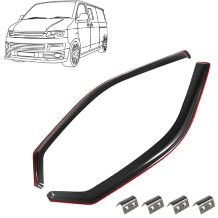 GEARHERO Regenabweiser Kompatibel mit VW Transporter Bus T5/T6 ab 2003 – 2021 Windabweiser Sonnenschutz Regenfest Auto Seitenfenster Mit Innenschnalle Blendschutz Lüftungsschutz Zubehör