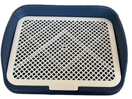 Harilla Hundetoilette Indoor-Welpentrainingspads, Hundeklo, Hundetoilettenschale mit Abnehmbarer Stütze, tragbarer Hundeurin-Padhalter für Katzen und Haustiere, 47 x 37, cm, Marineblau