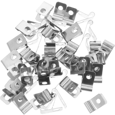 BESPORTBLE 100 Pezzi Clip per Recinzione in Filo Metallico in Acciaio Inox 304 Morsetti per Reti Agricole Resistente alle Intemperie Fissaggio Stabile per Recinzioni Bestiame Uso Esterno