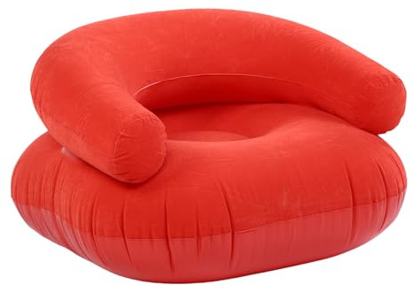 Haofy Aufblasbarer Lounge-Sessel, U-förmiges Design, Unterstützt 198 Lbs, Tragbares Luftsofa für Strand, Pool, Camping, Hinterhof, Innen- und Außenbereich (Rot)