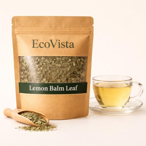 Ecovista Lemon Balm Leaf (4 oz) – Premium Dried Melissa Officinalis Leaf – Naturally Aromatic Herbal Leaf – Non-GMO, No Additives