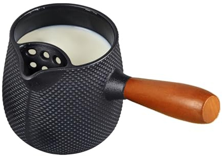 Teiera In Ghisa - 600 Millilitri Con Manico In Legno - Per La Bollitura,Per Cucina Viaggio Ufficio Casa Dormitorio Campeggio Scrivania