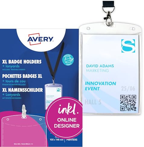 Avery Zweckform 4834 Namensschilder (12 Stück, 105 x 148 mm) 10 Blatt