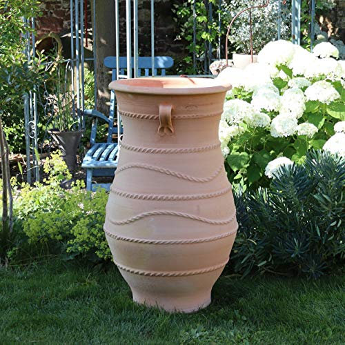 Palatina-Keramik | große XXL Terracotta Amphore | 100 cm | hohes Pflanzgefäß Pflanztopf | Winterfest | mediterrane Deko | Garten Balkon Terrasse Innen, Cistus