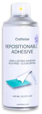 Craftelier - Repositionable Spray Adhesive with Transparent Finish Special for Cutting Blankets | Ideal for Extending The Life of Your Cutting Blanket | Easy to Use | Quantity 400 ml (13,53 Fl Oz)