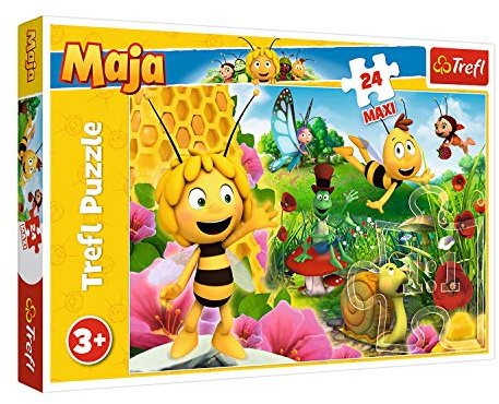 Trefl TR14297 In der Welt der Biene Maja, Maya The Bee 24 Maxiteile, für Kinder ab 3 Jahren Puzzle, Mehrfarbig