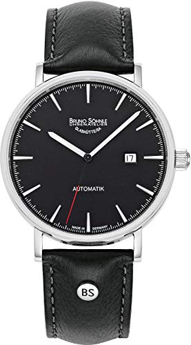Bruno Söhnle 17-12218-741 München Automatik I Herren-Armbanduhr, Atelierkaliber BS175, Edelstahlgehäuse, Saphirglas, Lederarmband, mit Faltschließe, 5 bar