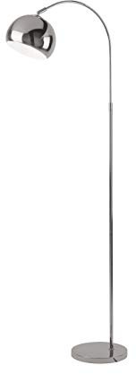 Lighting Collection Modern and Sleek 1 Light Rotary Arch Floor Lamp with Adjustable Dome Shaped Shade, Chrome