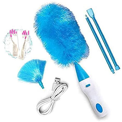 LTY spolverino Elettrico, Elettrico Duster 360 °Regolabile della Polvere Spazzola di Pulizia in Microfibra Duster Pulizia dei finestrini Pennello Come Clean Helper Strumenti per la Pulizia dell'auto