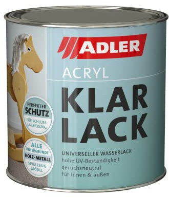 ADLER Acryl-Klarlack Farblos, Matt 375ml | Dose, matt, für Holz, wetterfest, wasserbasis