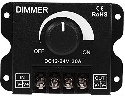 LED-Schalter Dimmer, 12V-24V 30A Einfarbiger Streifen-Lichtdimmregler mit EIN/AUS-Funktion PWM Manueller Betrieb Dimmerschalter