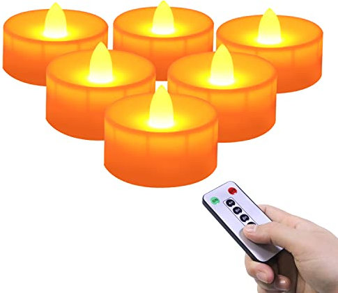 CYYSHR LED Kerzen batteriebetrieben flammenlose Kerzen 6 Stück | LED Teelichter mit Fernbedienung | flackernde Teelichter Kerzen mit Timer