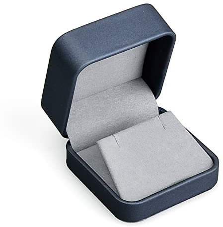 Oirlv PU Cuero Azul Oscuro Caja Pendientes,Caja Pendientes Regalo,Earring Box,Para Cumpleaños,San Valentín,Aniversario