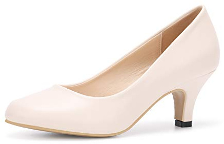 Phorecys Femme Escarpins Petit Talon Hauteur 6 cm Chaussure Taille 35-44 Talon Aiguille Confortable Sexy Escarpins Mariage Soirée Travail Beige-6