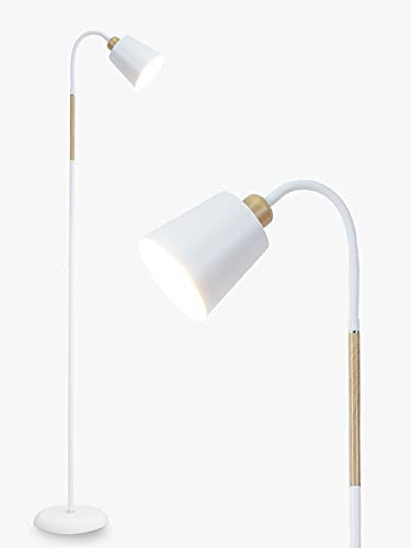 Anten Lampada da Terra Bianca 360 VILI | Piantana Moderna Lampada E27 max 60W | Lampada da Divano in metallo con altezza 159cm | Lampada Lettura per Salotto, Camera da Letto, Studio (Senza Lampadine)