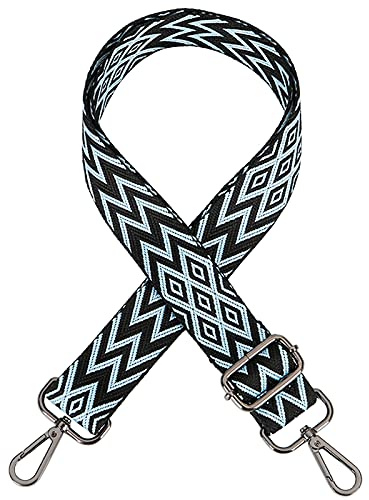 ZYLDK Justerbar axelrem fickrem bred axelrem axelrem axelrem herr väskrem dam tillbehör bärrem justerbar längd för axelväska bärväskor och handväskor, B Blue, Silverblack Clasp