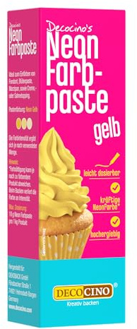 DECOCINO Neon Lebensmittelpaste gelb Lebensmittelfarbe