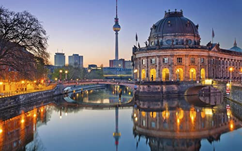Haeran River Deutschland Berlin Bodemuseum Nacht Fluss Lichter Malen Nach Zahlen DIY Einzigartiges Leinwand Ölgemälde Kit Digitale Malerei