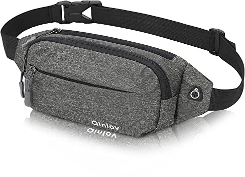 Bauchtasche Gürteltasche für Herren Damen Hüfttasche Sport Wasserdicht Stylisch Hip Bum Waist Fanny Pack für Outdoor Reise Wandern Hundetraining Dunkelgrau