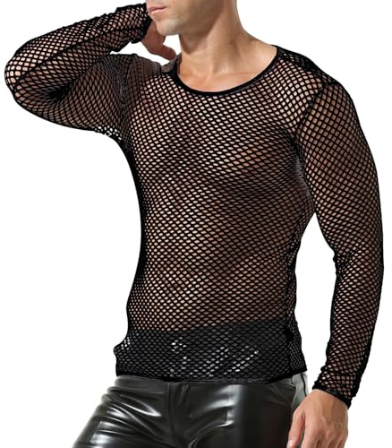 YUFEIDA Herren Unterhemd Netzhemd Netzshirt Mit Arm Ringershirt Atmungsaktiv Unterhemd Tops