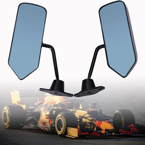 SEBLAFF 2PCS Universal Racing Left Right Side Rearview Wing Mirrors Glass Black F1 Style