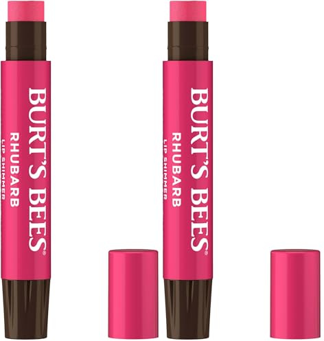 Burt's Bees Lip Shimmer for Women, Rhubarb, 0.09 Ounce (Packung mit 2)