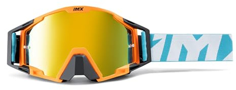 IMX RACING SAND Motorrad Schutzbrille | Iridium und Klares Visier inklusive | Anti-Beschlag und Anti-Kratz Linse | Nasenschutz | Breites 45mm Band mit Silikondruck | Drei Lagen Schaum