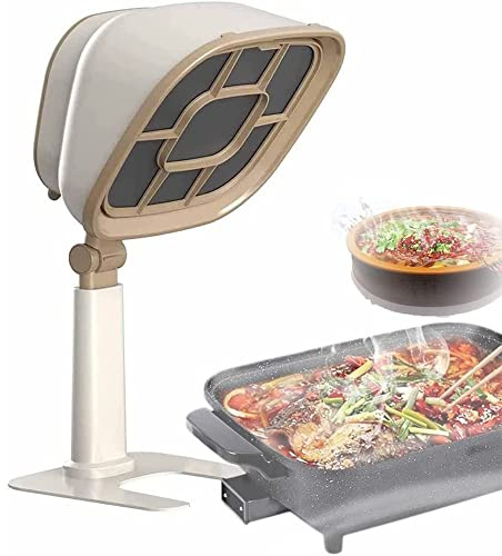 CAJOLI Desktop Range Hood, 66° Adjustable, Household Barbecue Hot Pot Portable Household Range Hood,White