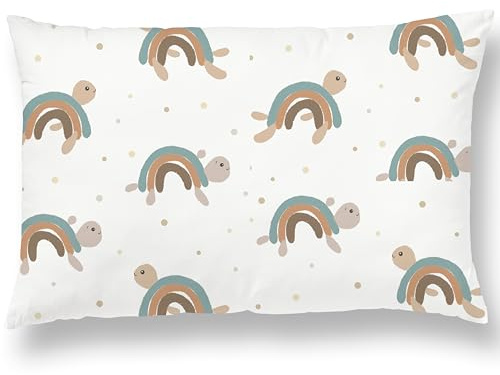 Funda De Almohada para Niños De Tamaño 40x60 En Algodón Oeko-Tex - Funda De Cojín Infantil Pequeño Suave Y Cómoda - Rectangular - Funda De Almohada Cuna Bebe Y Niños Estampada
