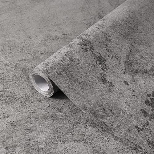 Fantasnight Klebefolie Möbel Grau 40×500cm Betonoptik Möbelfolie | Selbstklebend Matt Effekt Folie für Möbel Küche Fensterbank Schrank Dunkelgrau Wasserdicht Tapete