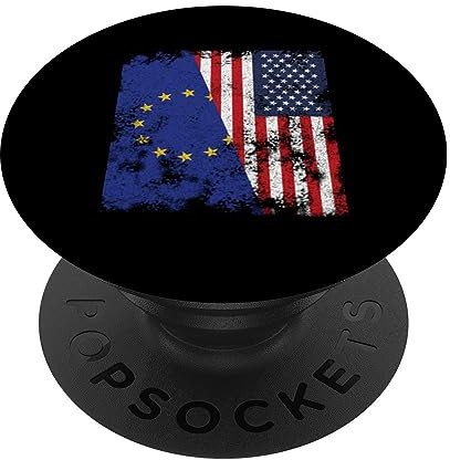 Europäische Union USA Flagge Distressed - Halb Amerikanisch PopSockets mit austauschbarem PopGrip