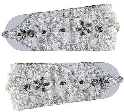 PACKOVE Spitzenhandschuhe Für Damen Fingerlos Mit Strasssteinen Für Hochzeiten Abendpartys Einheitsgröße Beige Brauthandschuhe Partyhandschuhe Abendhandschuhe Für Frauen Fingerlose Brautha