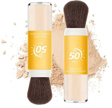 Polvere minerale fissante per la protezione solare, SPF 35 PA+++, traslucida, polvere minerale per pelli sensibili, look a lunga durata senza trucco, leggera e antiolio, ideale 1 pezzo