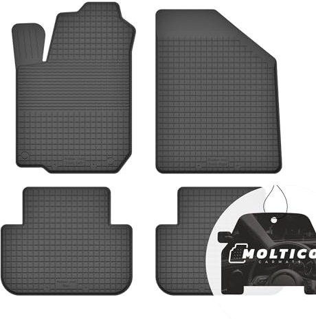 moto-MOLTICO Gummimatten Auto, 4-teiliges Set, Allwetter Gummi Fußmatten mit Rand, Antirutsch & Wasserfest Autoteppiche - passend für Citroen Berlingo II 2008-2018