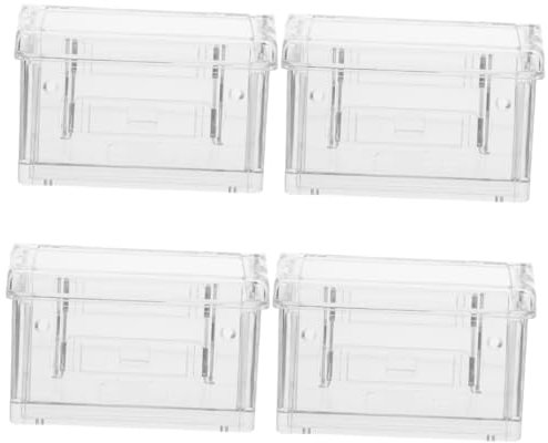 EXCEART 4Er-Box Transparente Visitenkartenbox acryl kartenhalter kartenständer acryl Geschäftskartenhalter Kartenhalter für den Schreibtisch Kartenhalter Acryl staubdicht Foto