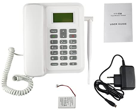Téléphone de bureau classique à grosses touches, Téléphone de bureau classique GSM quadribande, carte SIM sans fil, GSM, prise en charge du réseau 3G, for téléphones fixes d'hôtel de bureau à domicile