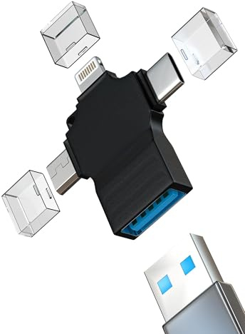 Adaptador USB C Lightning Micro USB A USB para iPhone 15 1 Cable OTG 3.0 Hembra Llave para Apple Adaptadores Tipo C Convertidor Type C iPad Cámara Transferir Compatible para Samsung TP-OTG