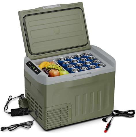 Klarstein PolarForce 30 liters kylbox – elektrisk kompressorkylbox med LCD-kontrollpanel, -20 °C till 20 °C, ECO-läge, batterivakt, hjul och handtag, perfekt för camping och bilresor, fryslåda