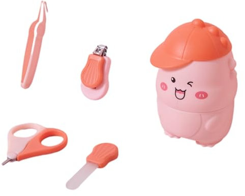 FUXIU Kit di rifinitura per unghie sicure Set comodo per la cura delle unghie del bambino Forbici per bambini Accessori per la cura delle unghie versatili, rosa, As detailed discription