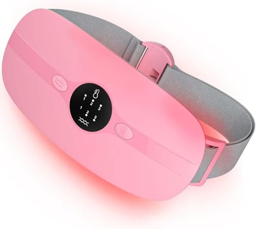 BAMCOO Portable Cordless Heating Pad, Heating Pads with 3 Heat Levels and 3 Massage Modes, Heat Pad 5s Fast Heating, Back or Belly for Women and Girl (Pink)